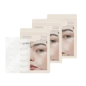 1 Pack of 3 Sheets Lefilleo Collagen Facial Gel Mask Sticker, Moisturizing Nourishing Eye Forehead & Face Firming Lifting Collagen Mask (1 Sheet Contains 12 PCs Stickers)