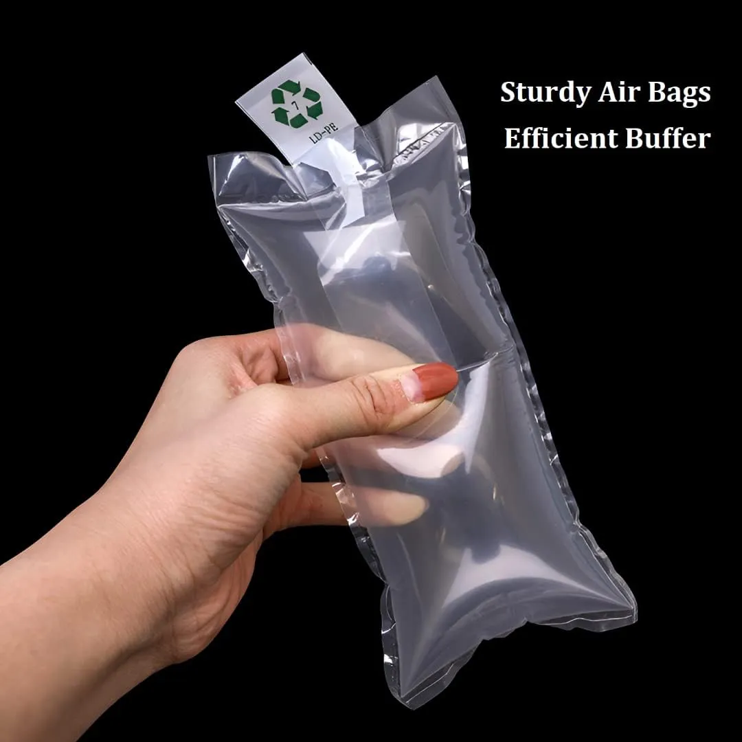 100 Pack BZQZDAI 5.9"x9.8" Clear Plastic Inflatable Air Packaging Bags Air Pillows Air Cushions Buffer Bags Void Fill Cushioning for Shipping and Packaging with Hand Pump