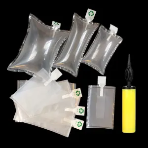 100 Pack BZQZDAI 5.9"x9.8" Clear Plastic Inflatable Air Packaging Bags Air Pillows Air Cushions Buffer Bags Void Fill Cushioning for Shipping and Packaging with Hand Pump