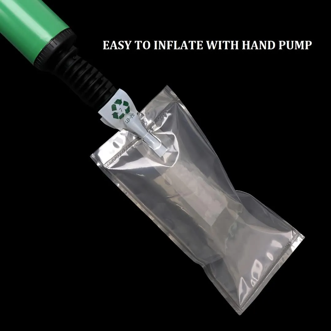 100 Pack BZQZDAI 5.9"x9.8" Clear Plastic Inflatable Air Packaging Bags Air Pillows Air Cushions Buffer Bags Void Fill Cushioning for Shipping and Packaging with Hand Pump