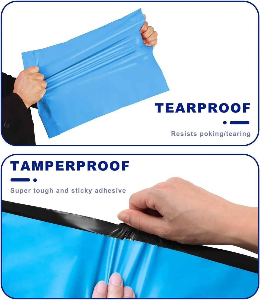 10x13 inch Blue Biodegradable Shipping Bags,50 Count Compostable Poly Mailers with Eco Friendly Packaging Envelopes Supplies Mailing Bags