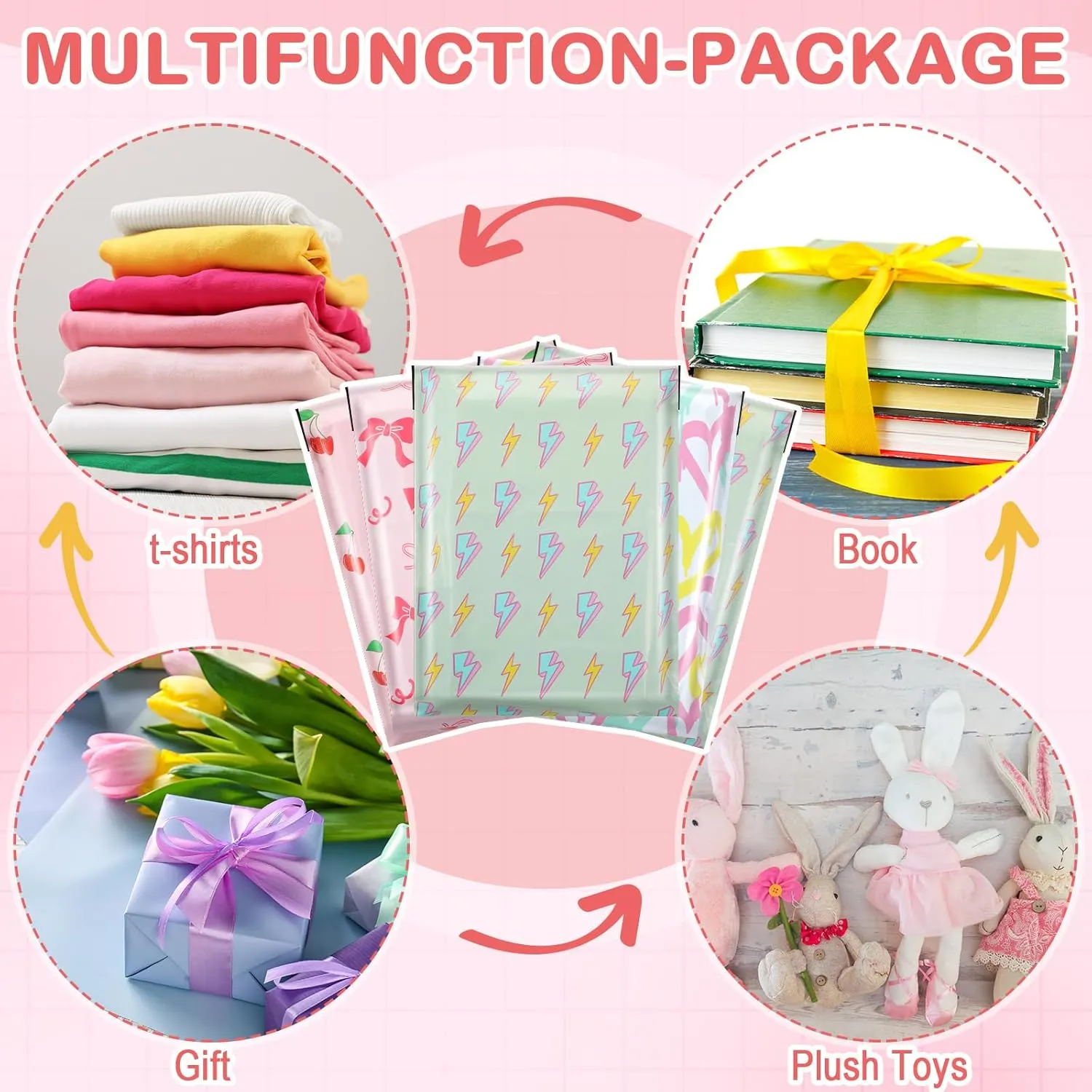 160 Pcs Cute Poly Mailers Bulk 10 x 13 Inch Designer Poly Mailer Packaging Bags Heavy Duty Waterproof Self Seal Shipping Bags Large Mailing Envelopes for Small Business(Lovely)