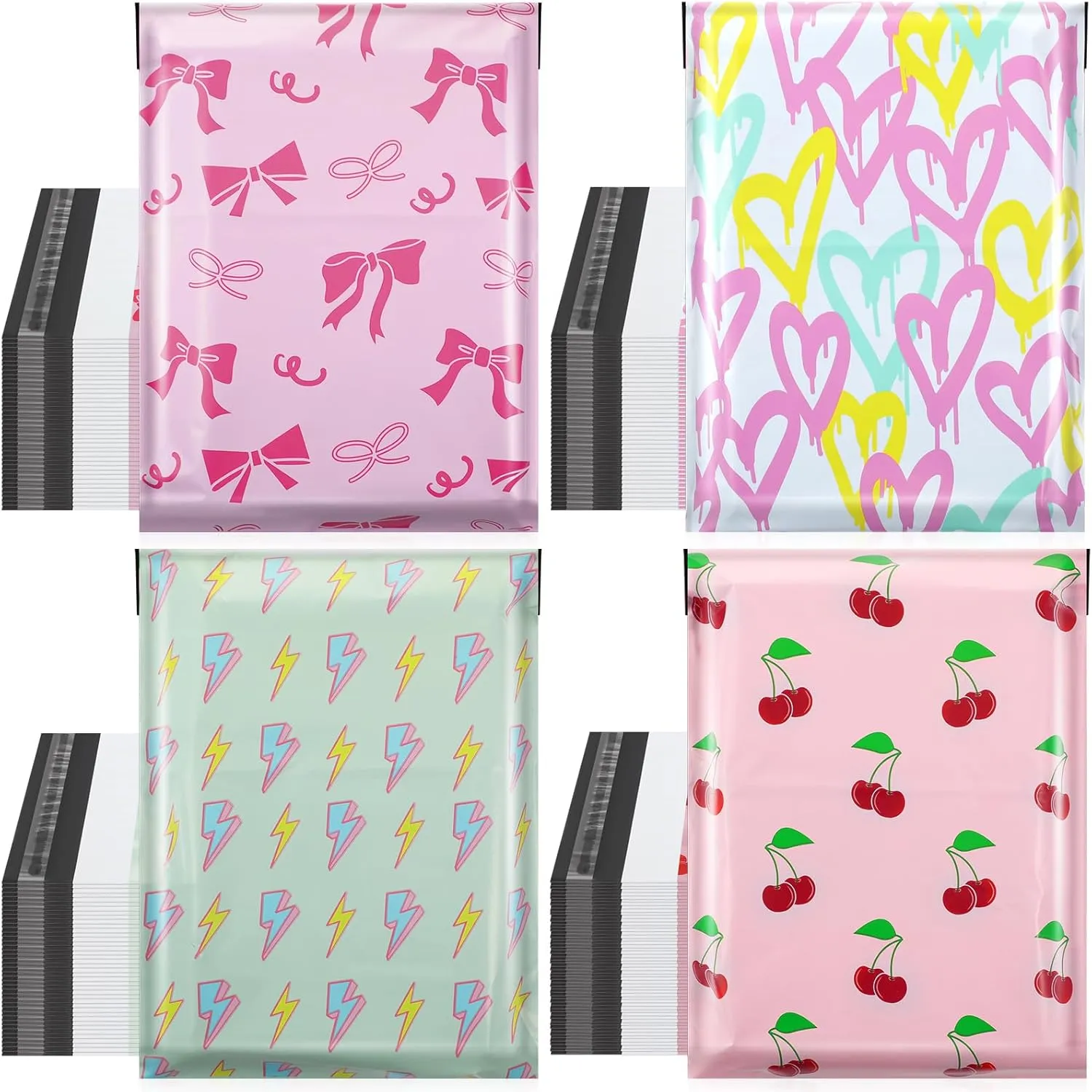 160 Pcs Cute Poly Mailers Bulk 10 x 13 Inch Designer Poly Mailer Packaging Bags Heavy Duty Waterproof Self Seal Shipping Bags Large Mailing Envelopes for Small Business(Lovely)