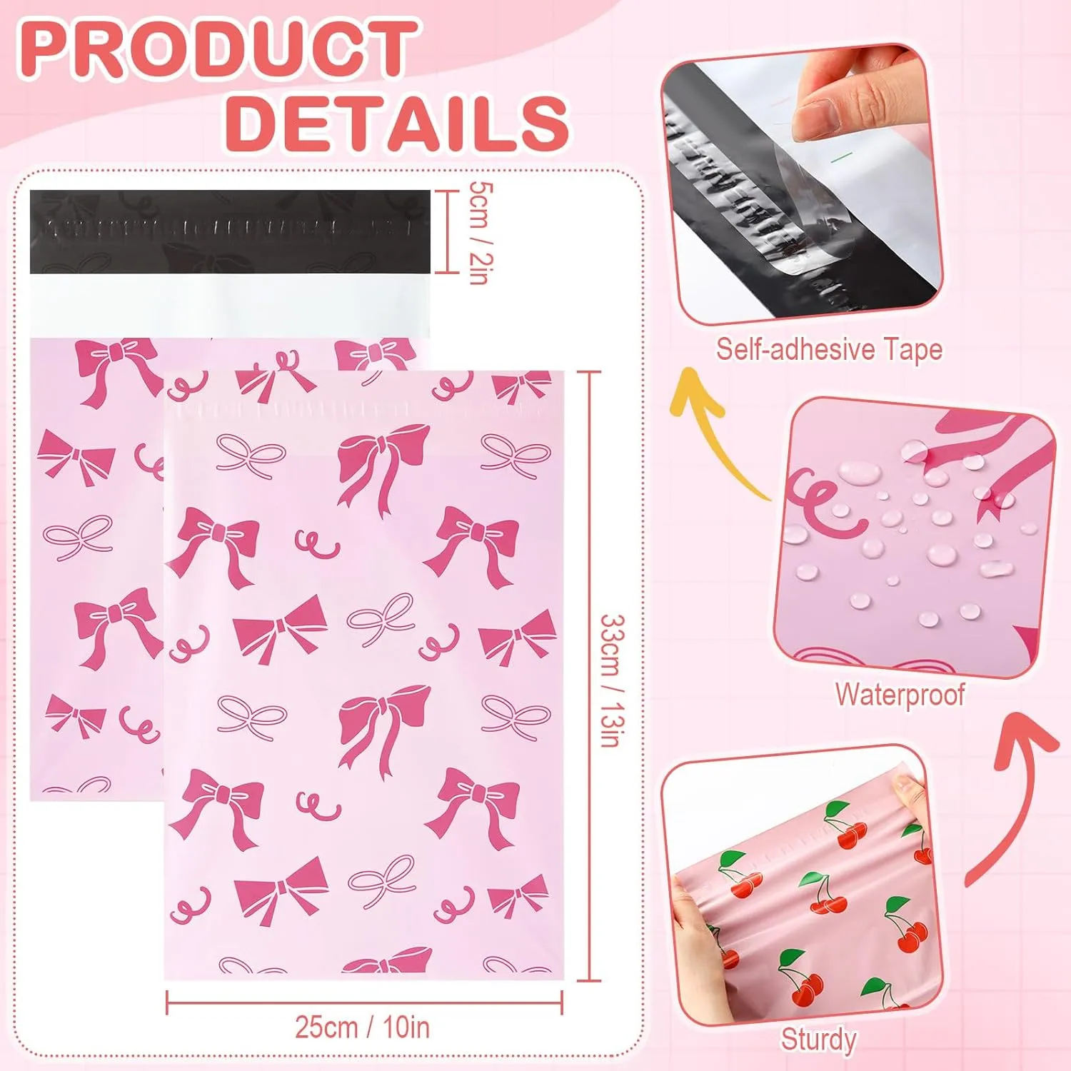 160 Pcs Cute Poly Mailers Bulk 10 x 13 Inch Designer Poly Mailer Packaging Bags Heavy Duty Waterproof Self Seal Shipping Bags Large Mailing Envelopes for Small Business(Lovely)