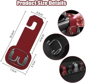 2 Pcs Car Seat Headrest Hook for Chevrolet Bolt Matiz Spark Kalos Aveo, Car Back Seat Hanger, for Handbag Purse Umbrellas Coat, Seat Back Organizer Storage Interior Accessories,A Black
