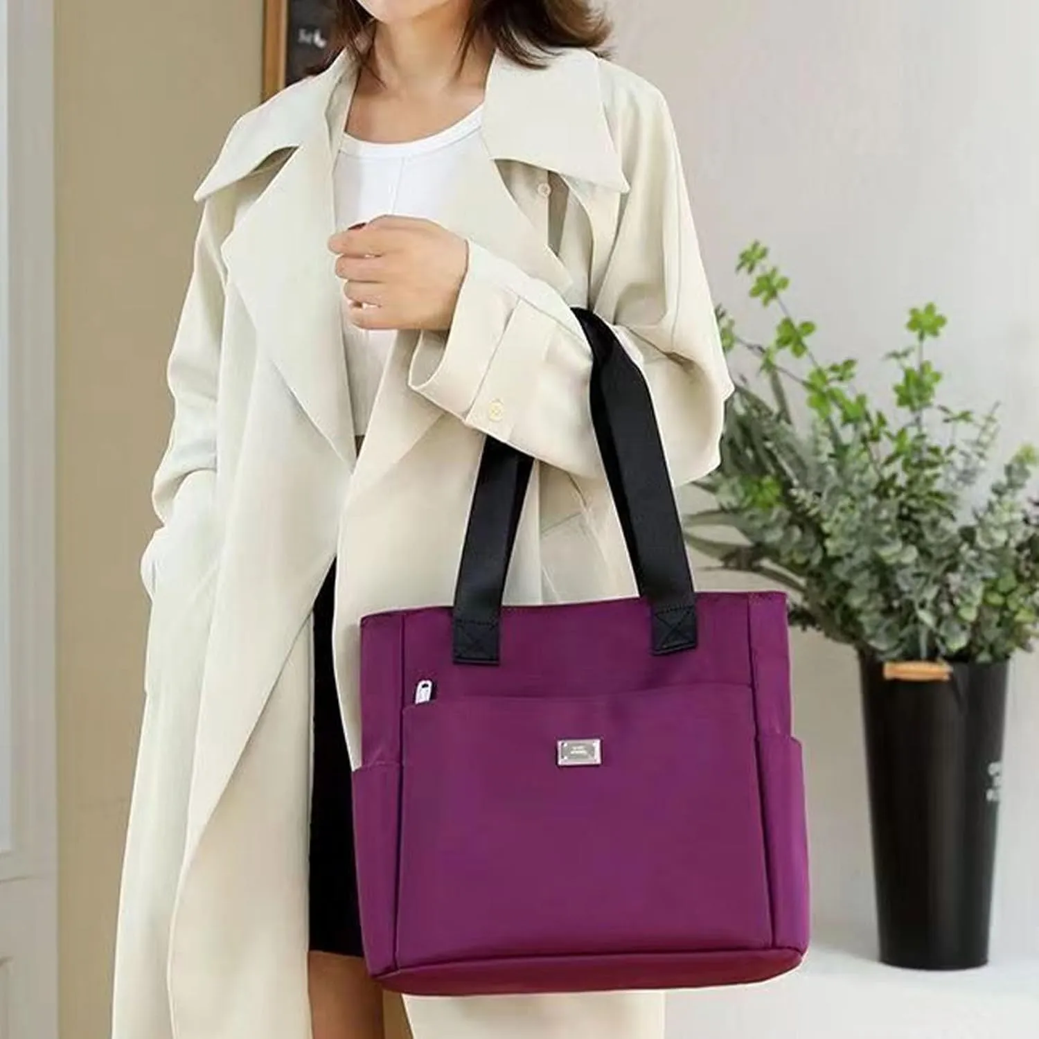 2025 Fashion Women Tote Shoulder Bag, Multi Pockets, Large Capacity, Nylon Shoulder Bag, Beach Bags Crossbody Bags