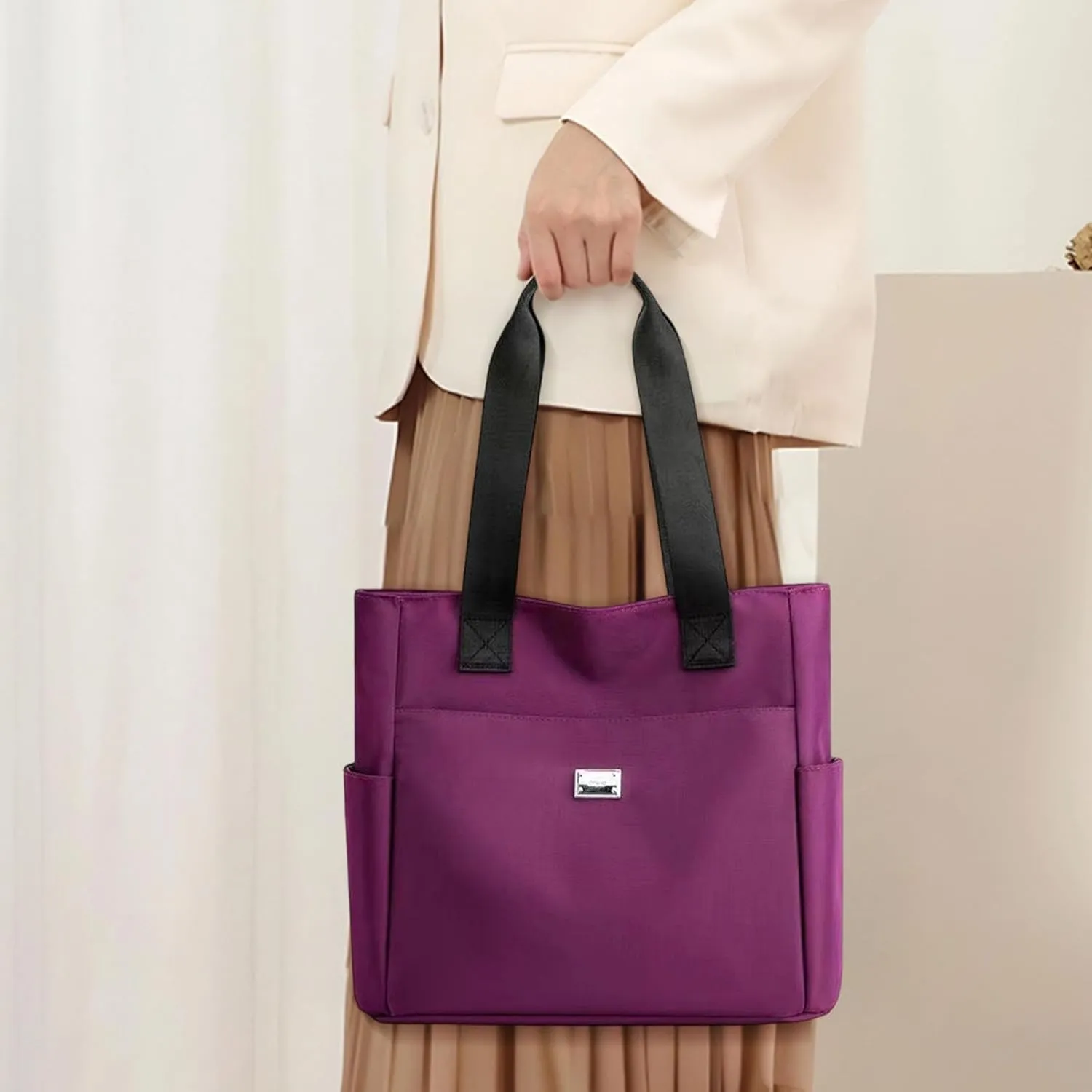 2025 Fashion Women Tote Shoulder Bag, Multi Pockets, Large Capacity, Nylon Shoulder Bag, Beach Bags Crossbody Bags