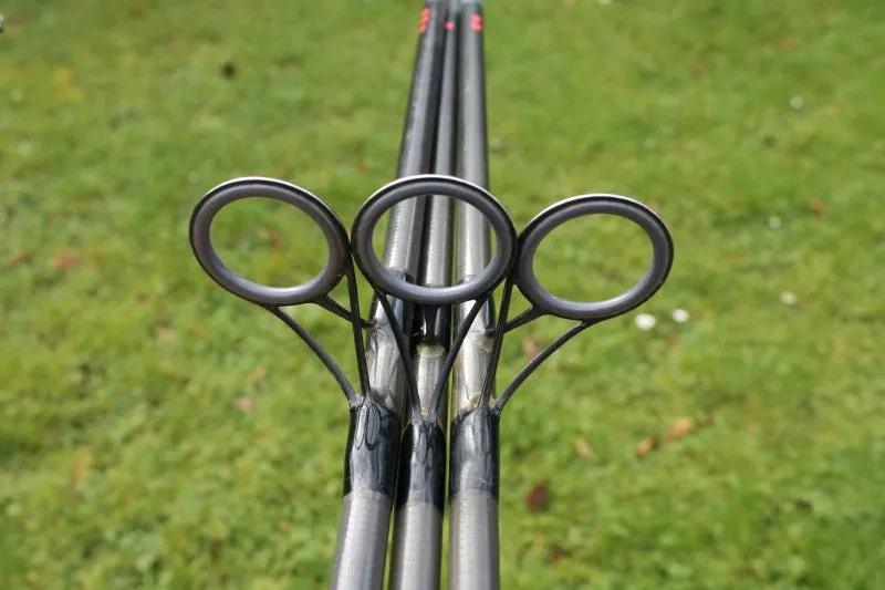 3 x Century AK47 Twin Tip Old School  Carbon Carp Fishing Rods. 1990s. 12'6".2.5lb And 3.5lb T/C.