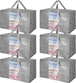 6 Pack Moving Bags Heavy Duty Storage Bags With Zippers And Strong Handles Packing Bags For Moving Storage Travel Camping Space Saving Alternative To Moving Boxes College Essentials Moving Supplies