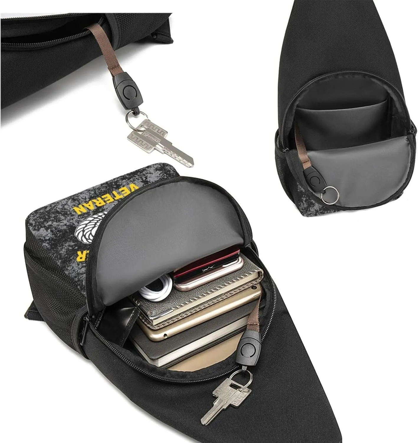 82nd Airborne Division US Paratrooper Army Veteran Sling Bag Crossbody Backpack Shoulder Casual Daypack Bags for Men