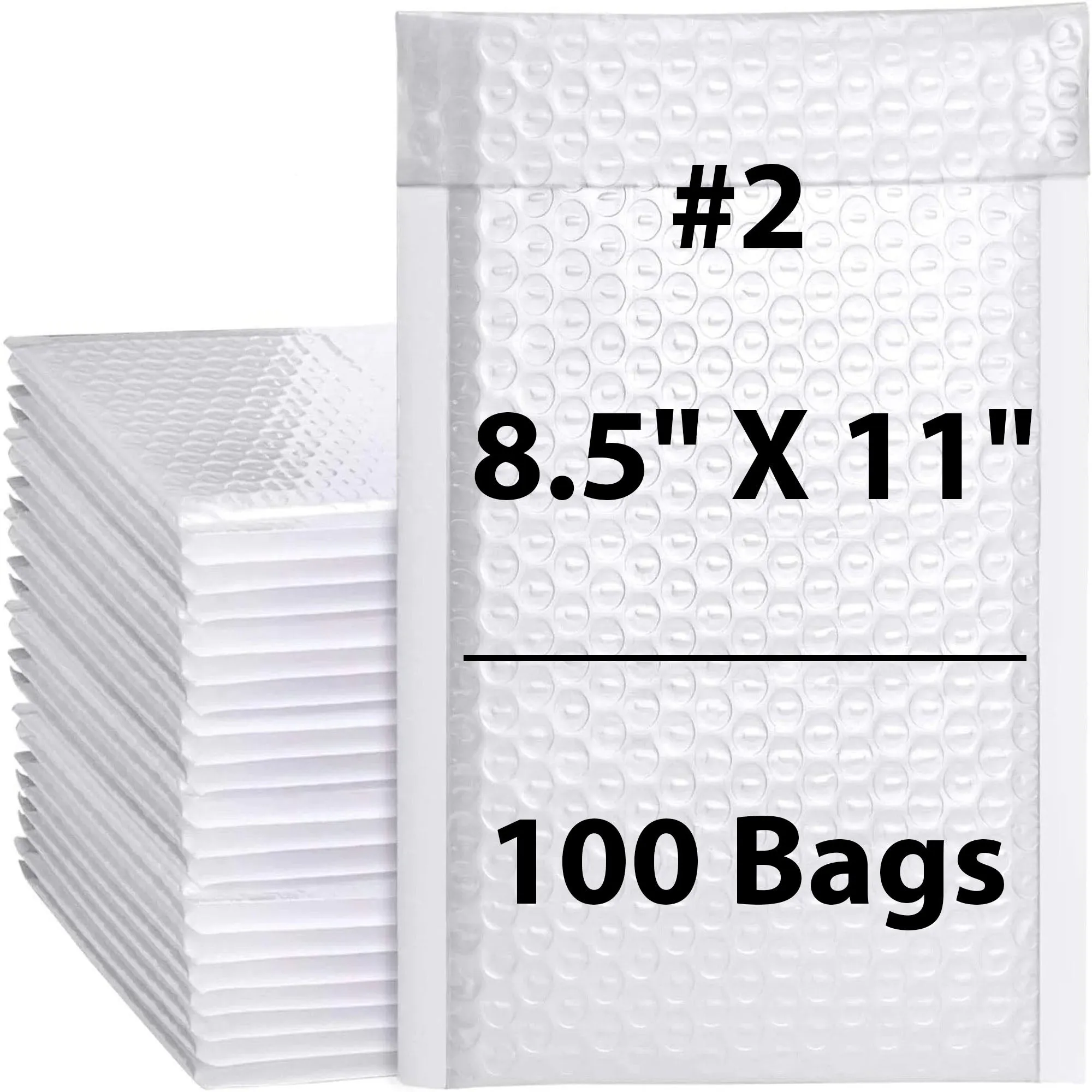 8.5X11 inches Poly Bubble Mailers #2 Self Sealing Padded Envelopes
