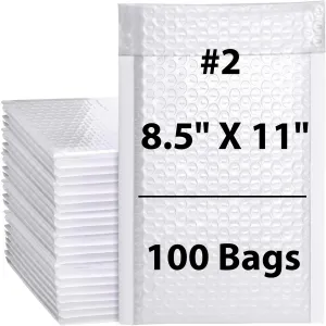 8.5X11 inches Poly Bubble Mailers #2 Self Sealing Padded Envelopes
