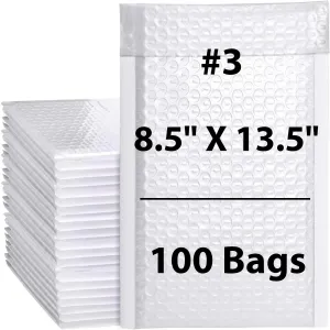8.5X13.5 inches Poly Bubble Mailers #3 Self Sealing Padded Envelopes