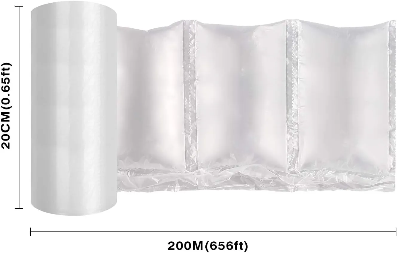 Air Cushion Film 72002 Air Pillows Air Bubble Bags Wrap Packing Roll, 1 Roll 200mm X 100mm X 200m X 0.02mm Air Cushion Films ONLY Compatible with JZBRAIN Air Cushion Machine (2 Rolls)