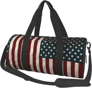 American Flag Duffel Tote for Men and Women Backpacking Travel and Storage Shoulder Bag