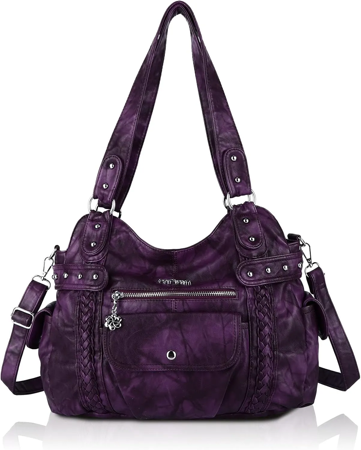 Angel Barcelo Roomy Fashion Hobo Womens Handbags Ladies Purse Satchel Shoulder Bags Tote Washed Leather Bag
