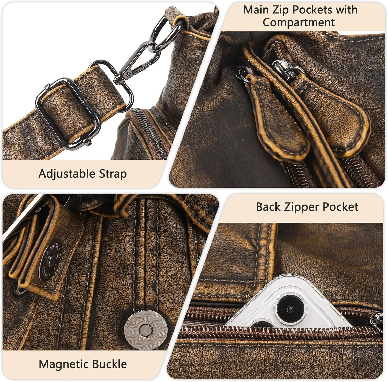 Angel Kiss Hobo Bags for Women Vegan Leather Shoulder Purses and Handbags Ladies Roomy Tote Bags Purse with Crossbody Strap