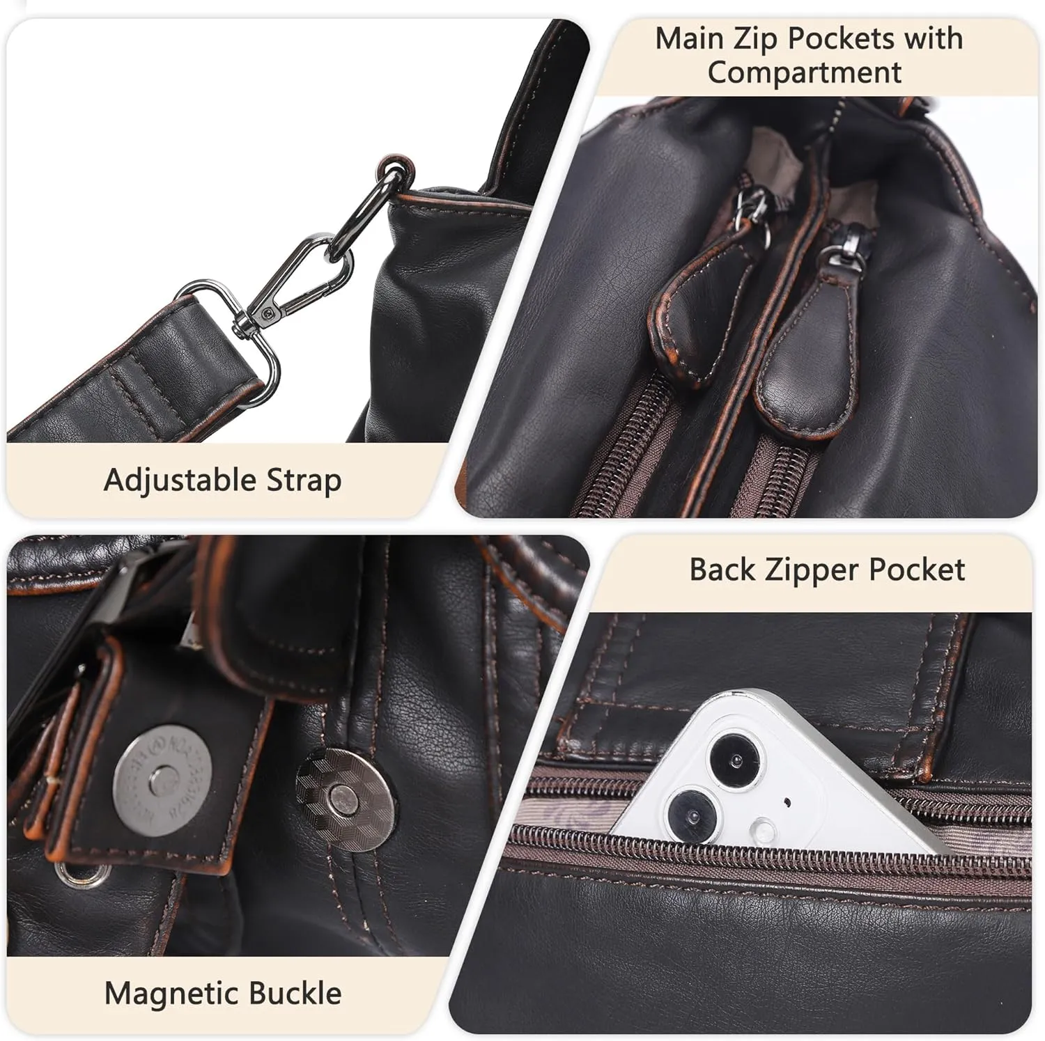Angel Kiss Hobo Bags for Women Vegan Leather Shoulder Purses and Handbags Ladies Roomy Tote Bags Purse with Crossbody Strap