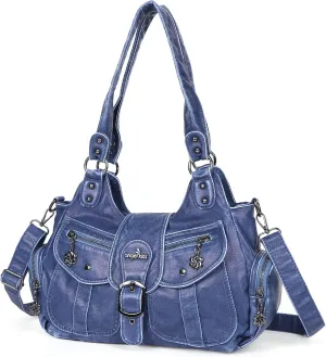 Angel Kiss Hobo Bags for Women Vegan Leather Shoulder Purses and Handbags Ladies Roomy Tote Bags Purse with Crossbody Strap