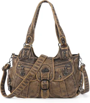 Angel Kiss Hobo Bags for Women Vegan Leather Shoulder Purses and Handbags Ladies Roomy Tote Bags Purse with Crossbody Strap