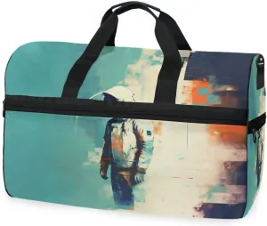 Astronaut 9 Travel Duffel Bag Luggage Sports Gym Bags With Shoes Compartment Large Capacity Lightweight Duffle Bag For Men Women