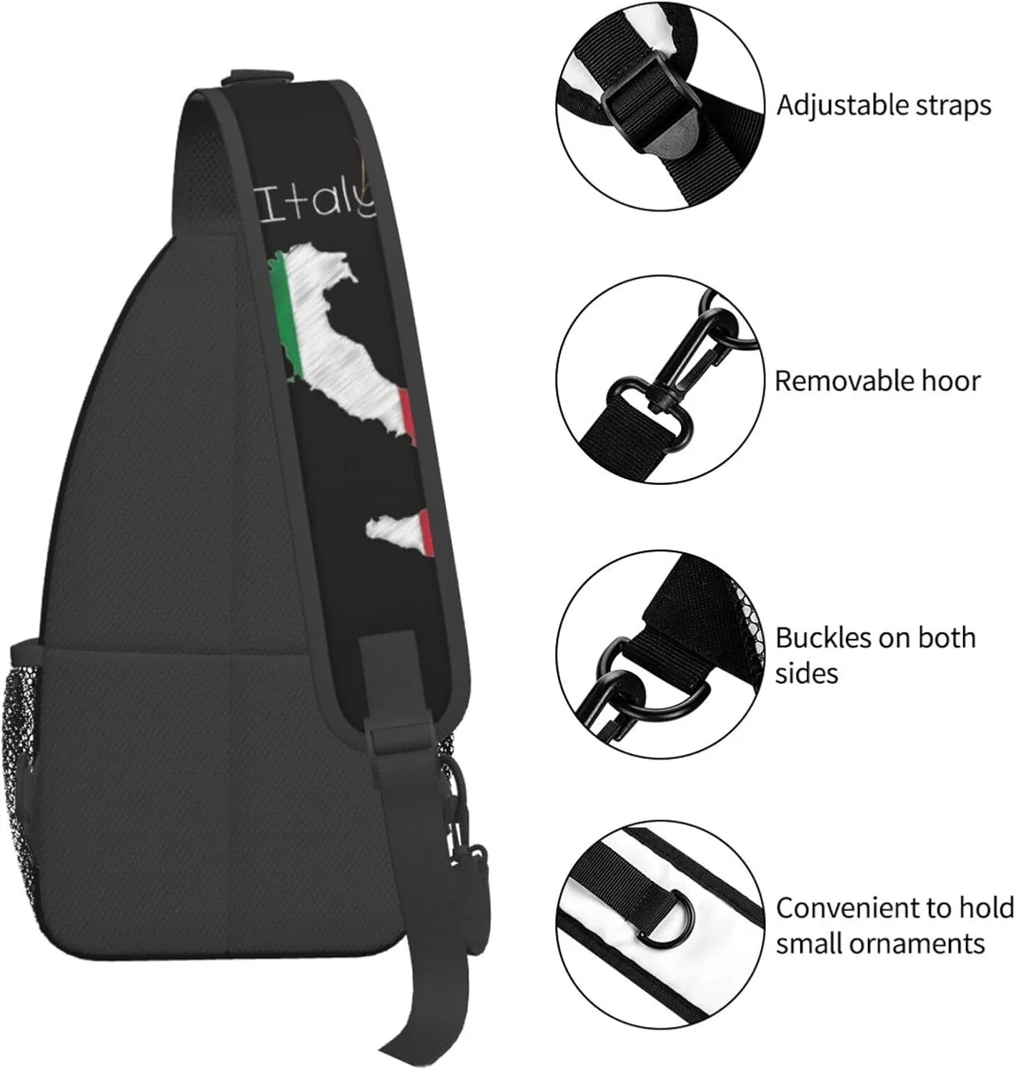 ASYG France Sling Bag France Flag Crossbody Chest Daypack Casual Backpack Shoulder Bag Hiking Bag Franch Bag