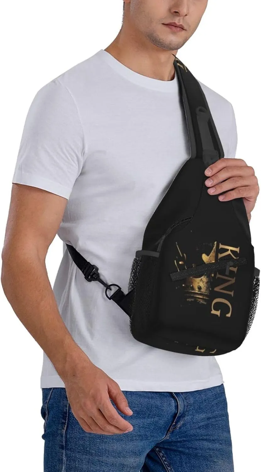 ASYG King Sling Bag Men Shoulder Bag Mens Bag Crossbody Chest Daypack Casual Backpack Bag for Men