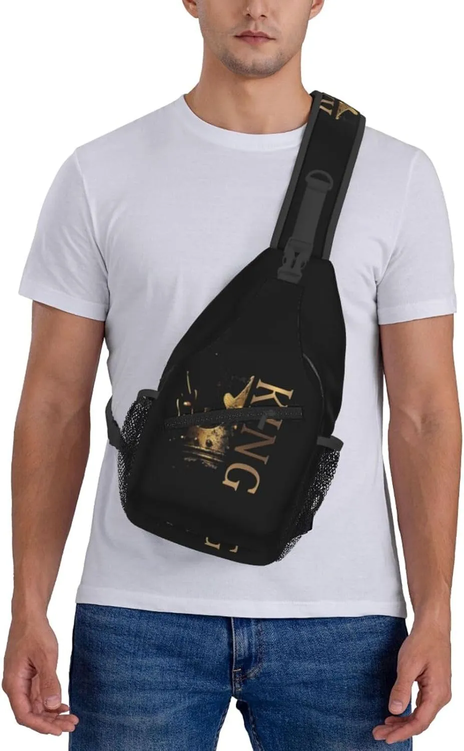 ASYG King Sling Bag Men Shoulder Bag Mens Bag Crossbody Chest Daypack Casual Backpack Bag for Men