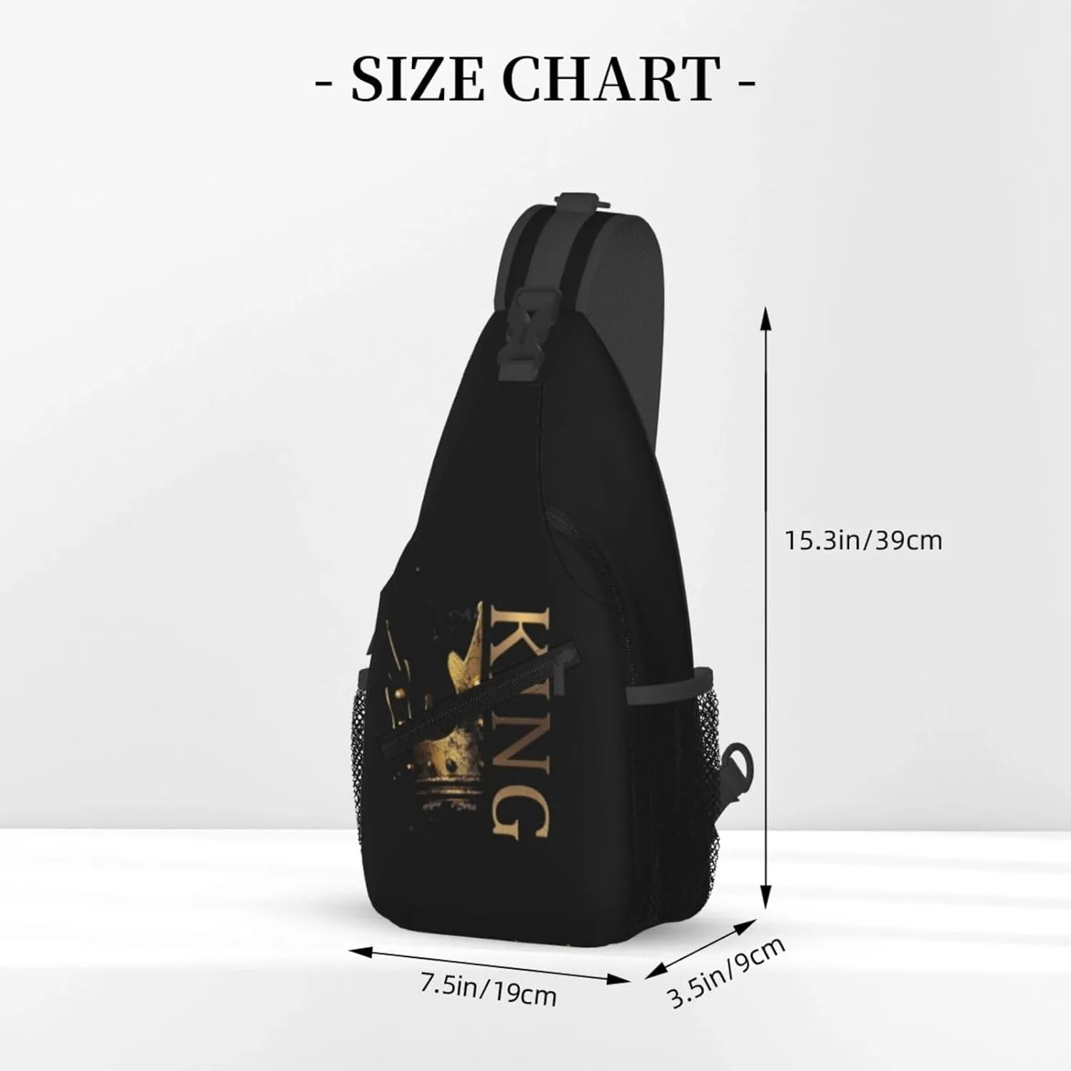 ASYG King Sling Bag Men Shoulder Bag Mens Bag Crossbody Chest Daypack Casual Backpack Bag for Men