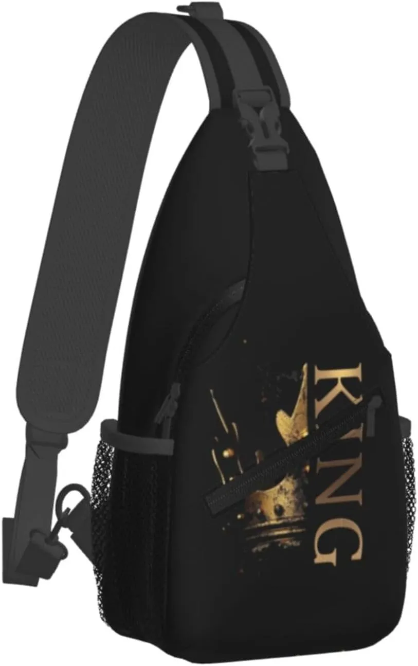 ASYG King Sling Bag Men Shoulder Bag Mens Bag Crossbody Chest Daypack Casual Backpack Bag for Men