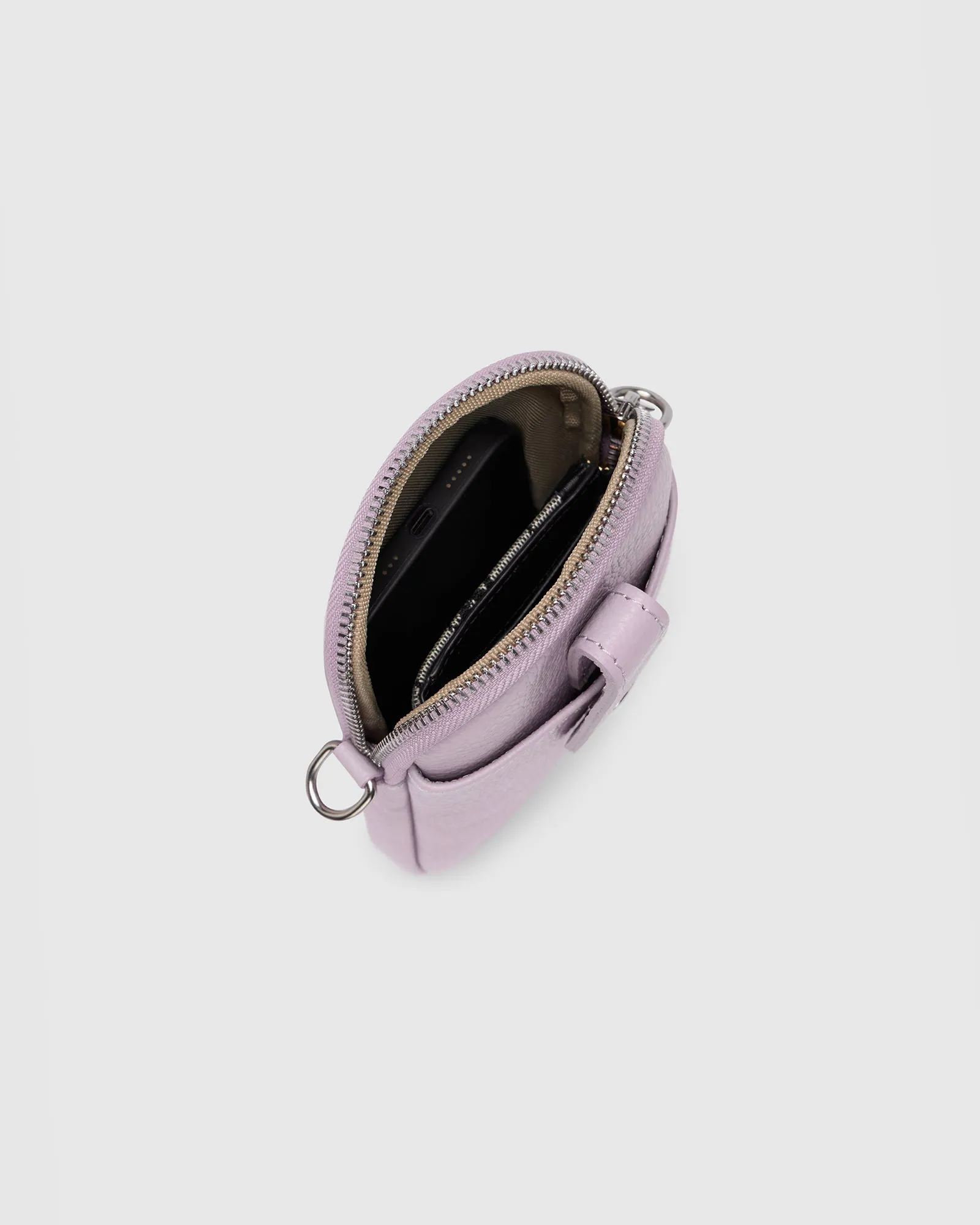 Ava Lavander Leather Crossbody Bag