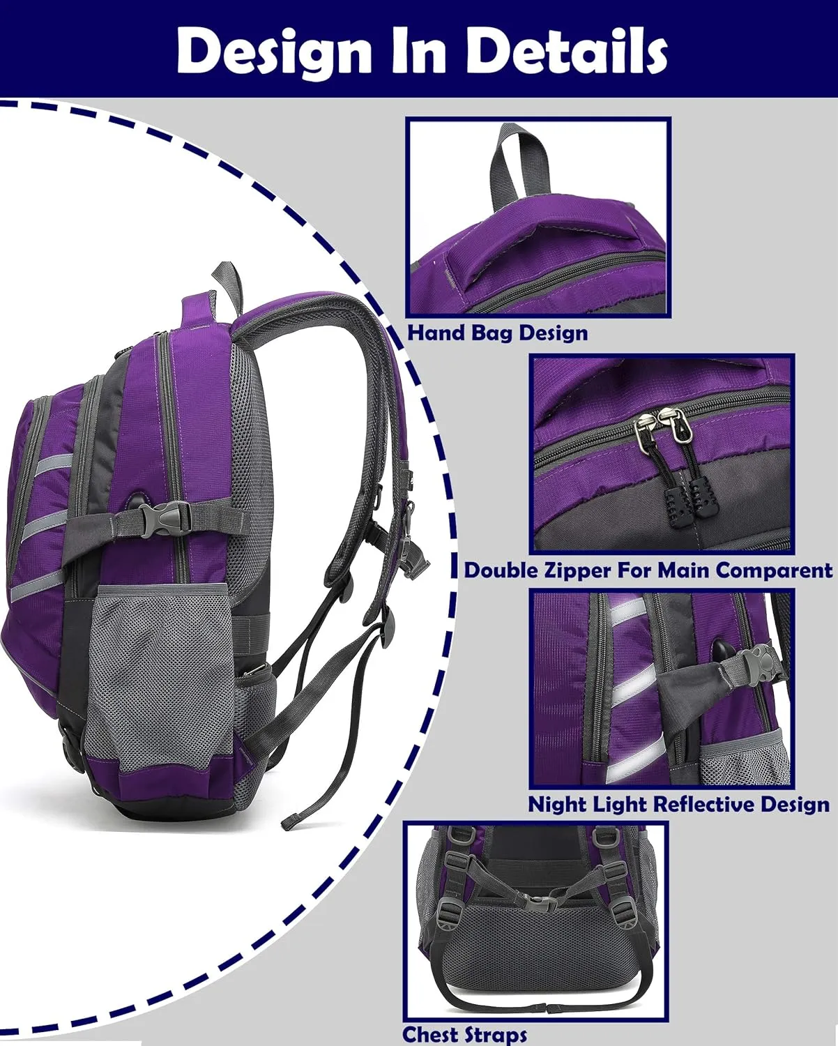 Backpack for Laptop Large Travel College Bookbag Gift Business with USB Port