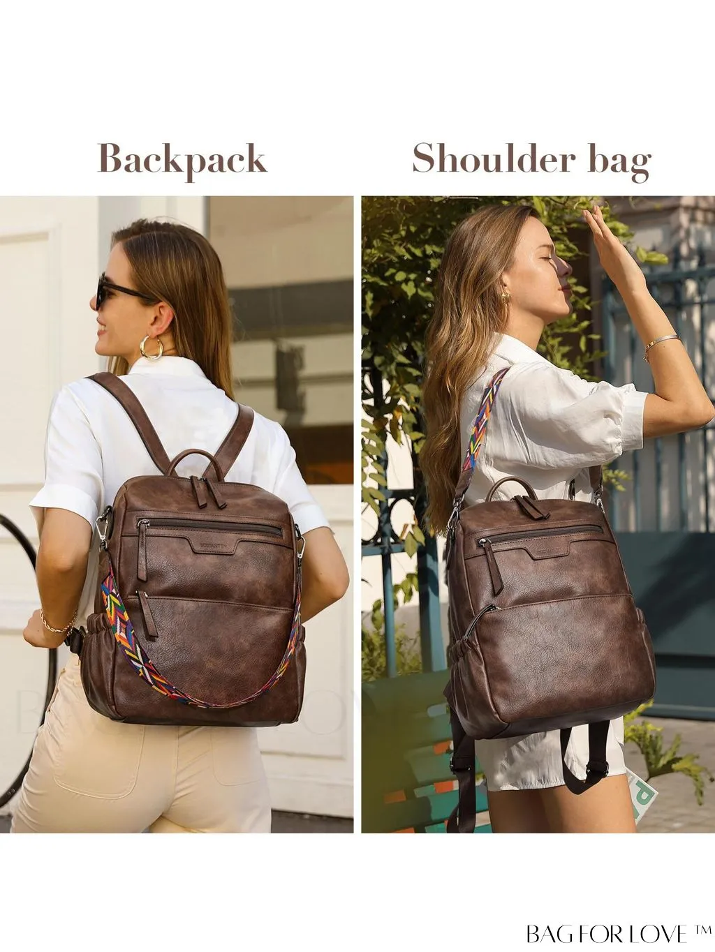 BagForLove - BOSTANTEN Fashion Designer Leather Backpack Purse - Versatile Travel Shoulder Bag for Women