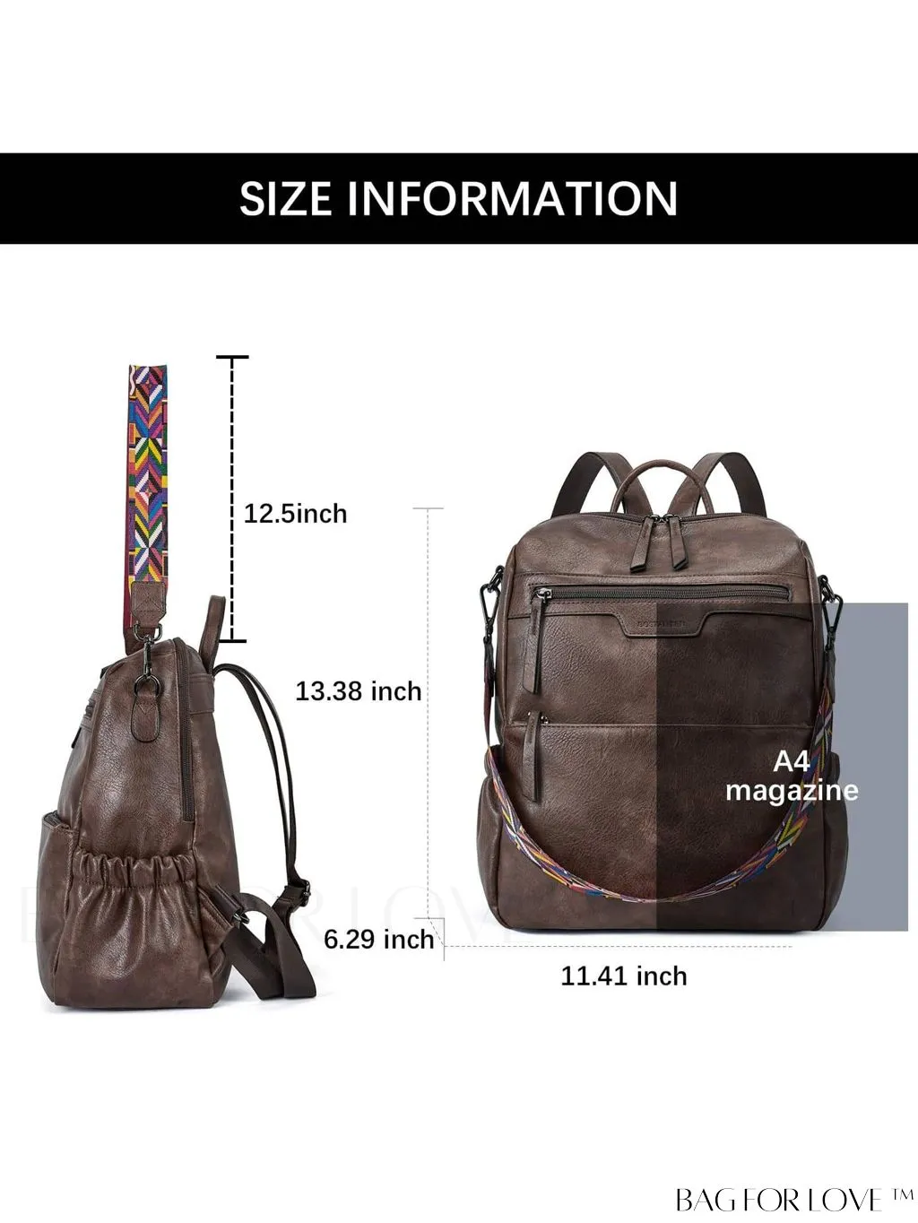 BagForLove - BOSTANTEN Fashion Designer Leather Backpack Purse - Versatile Travel Shoulder Bag for Women