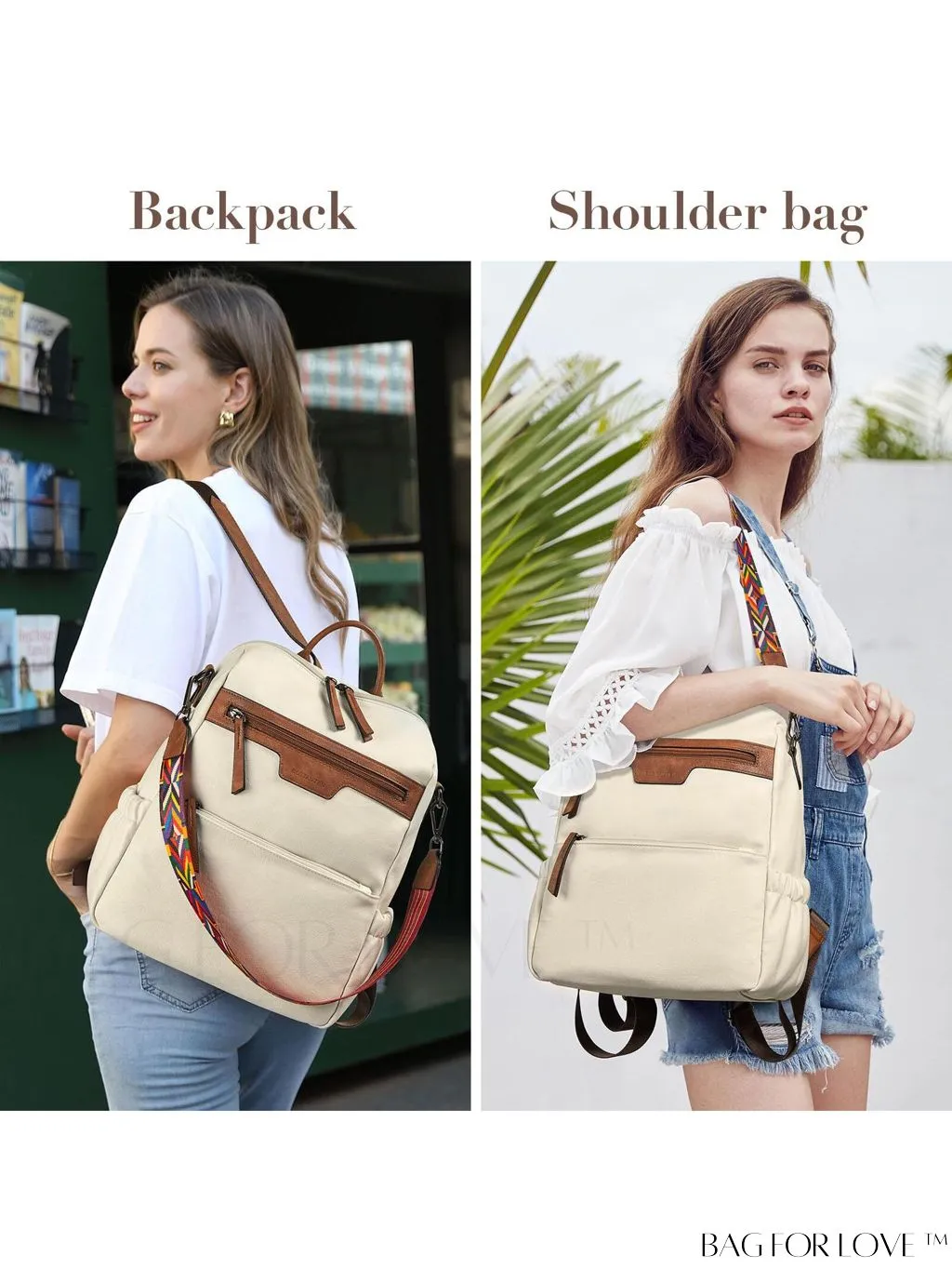 BagForLove - BOSTANTEN Fashion Designer Leather Backpack Purse - Versatile Travel Shoulder Bag for Women