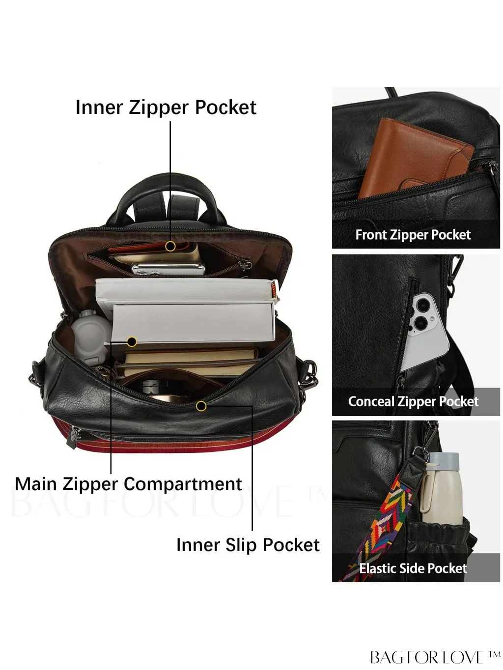 BagForLove - BOSTANTEN Fashion Designer Leather Backpack Purse - Versatile Travel Shoulder Bag for Women