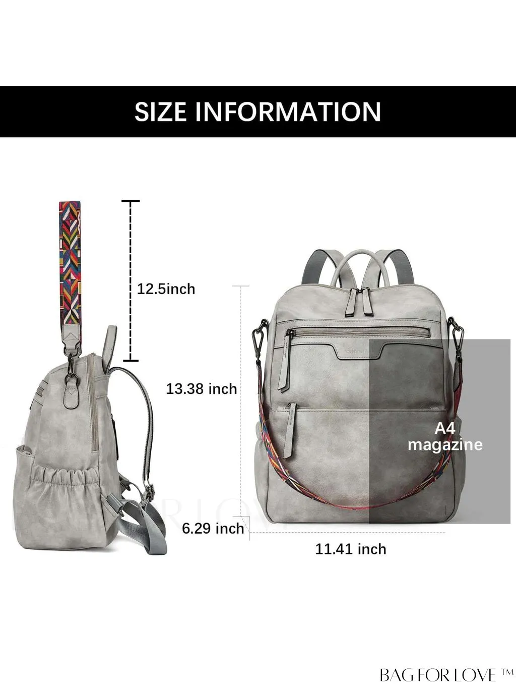 BagForLove - BOSTANTEN Fashion Designer Leather Backpack Purse - Versatile Travel Shoulder Bag for Women