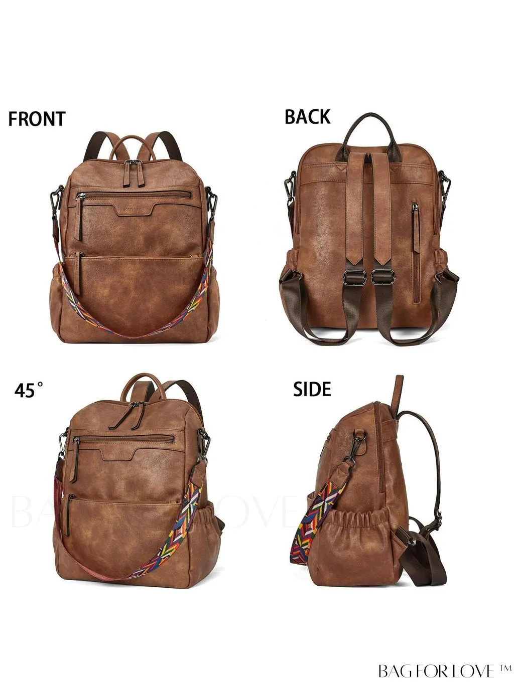 BagForLove - BOSTANTEN Fashion Designer Leather Backpack Purse - Versatile Travel Shoulder Bag for Women