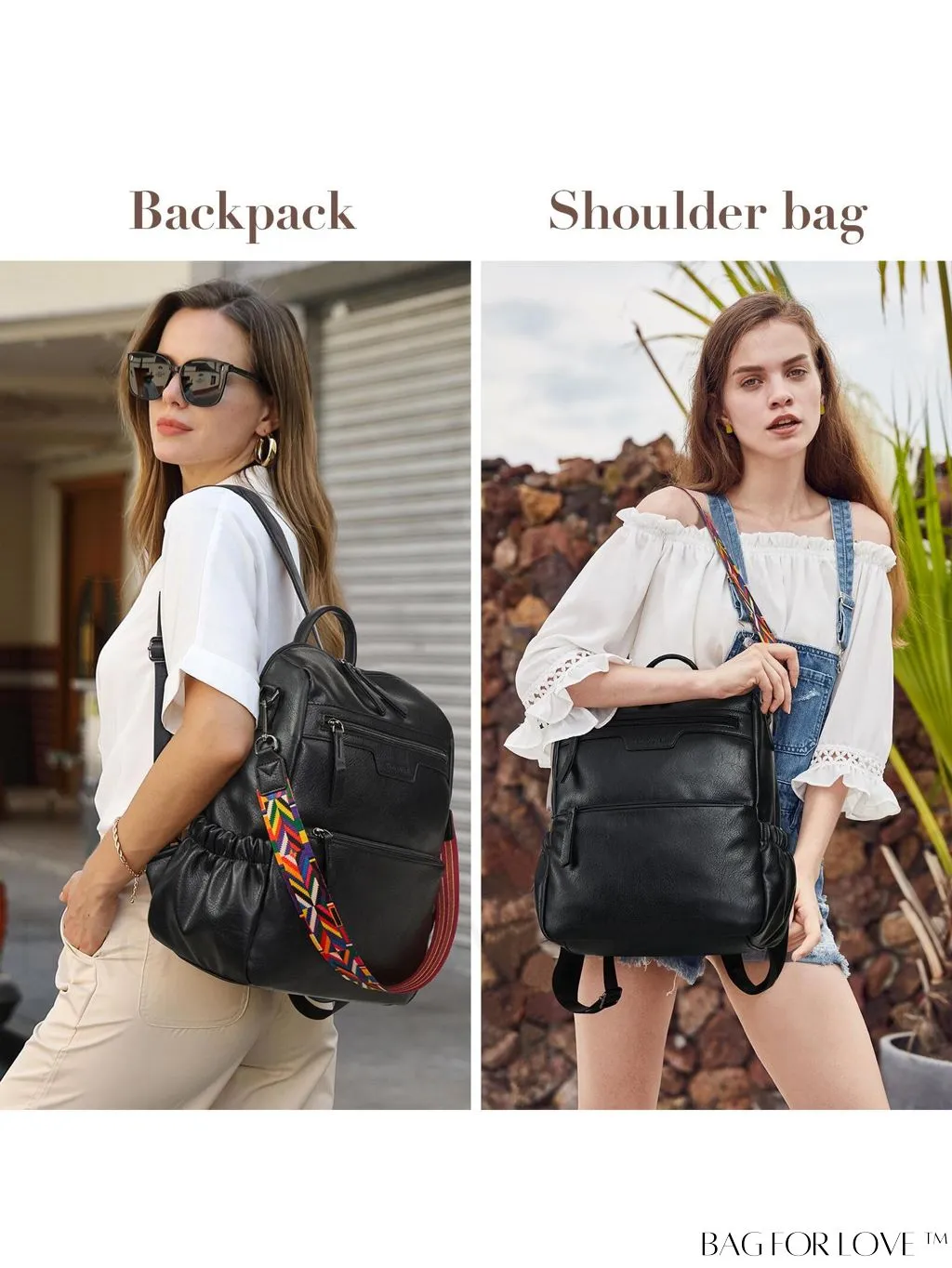 BagForLove - BOSTANTEN Fashion Designer Leather Backpack Purse - Versatile Travel Shoulder Bag for Women