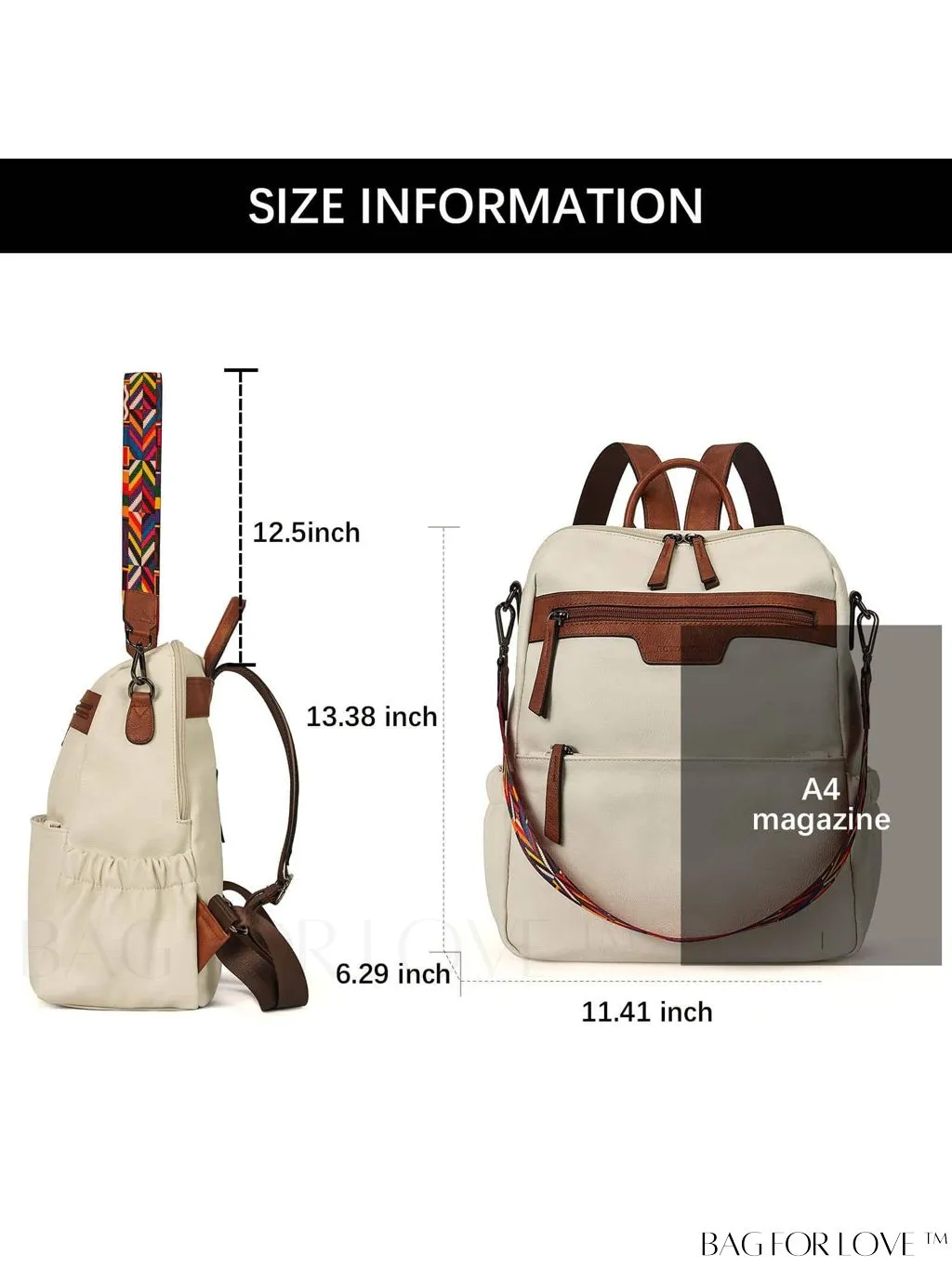 BagForLove - BOSTANTEN Fashion Designer Leather Backpack Purse - Versatile Travel Shoulder Bag for Women