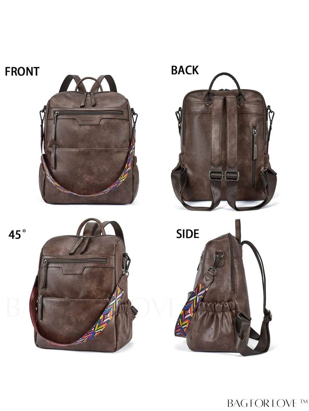 BagForLove - BOSTANTEN Fashion Designer Leather Backpack Purse - Versatile Travel Shoulder Bag for Women