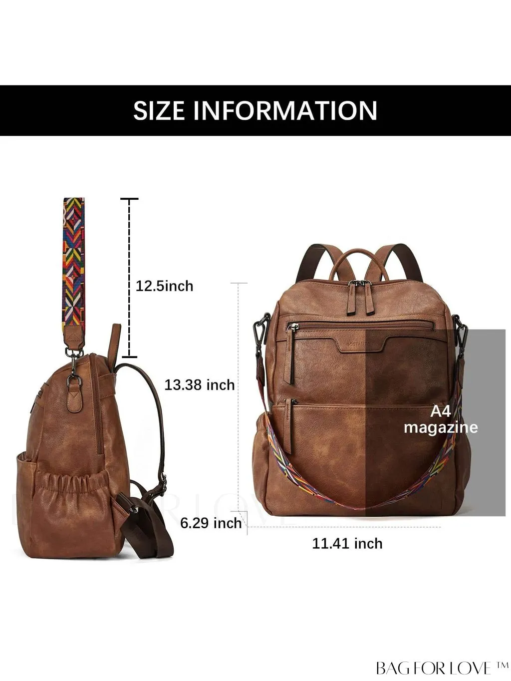 BagForLove - BOSTANTEN Fashion Designer Leather Backpack Purse - Versatile Travel Shoulder Bag for Women