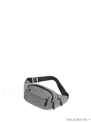BagForLove - Gray Unisex Medium Zipper Fanny Pack with Minimalist Design