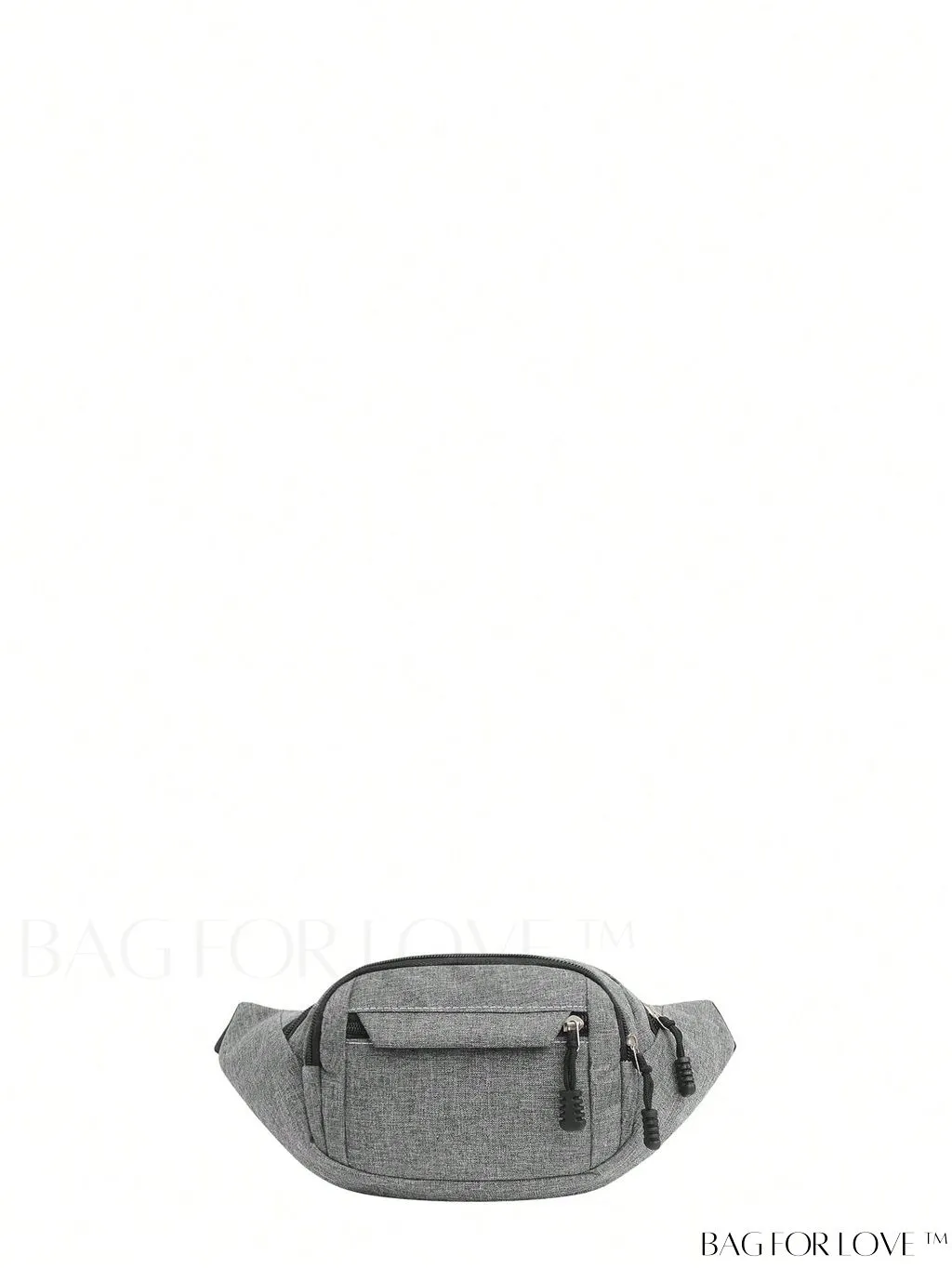 BagForLove - Gray Unisex Medium Zipper Fanny Pack with Minimalist Design