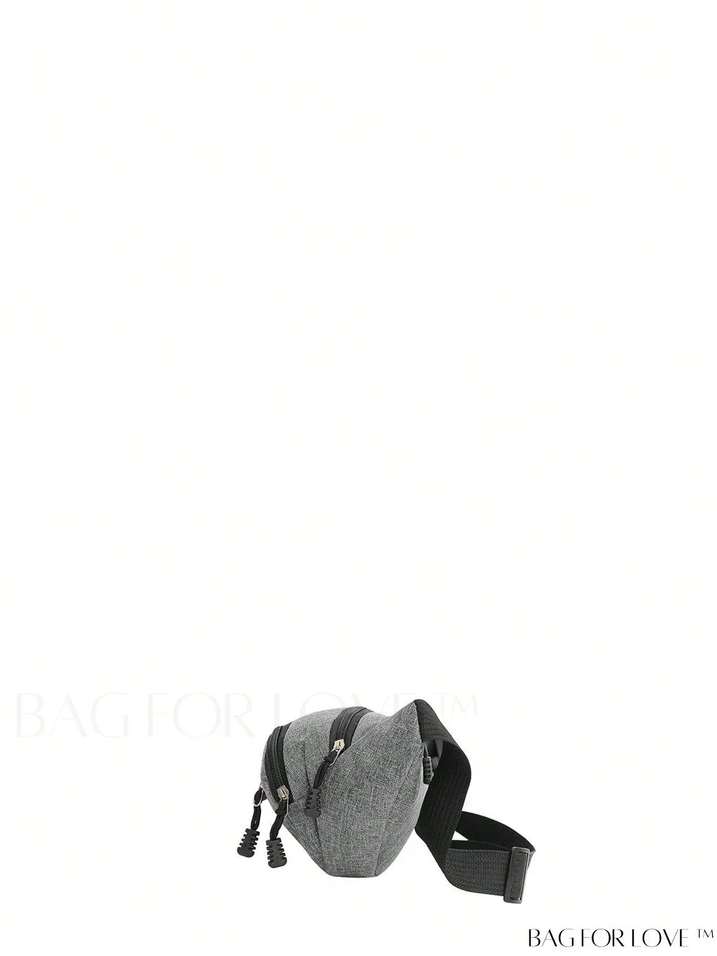 BagForLove - Gray Unisex Medium Zipper Fanny Pack with Minimalist Design