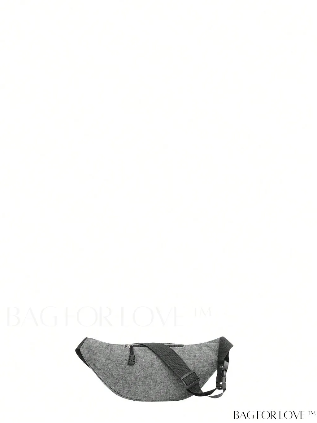 BagForLove - Gray Unisex Medium Zipper Fanny Pack with Minimalist Design