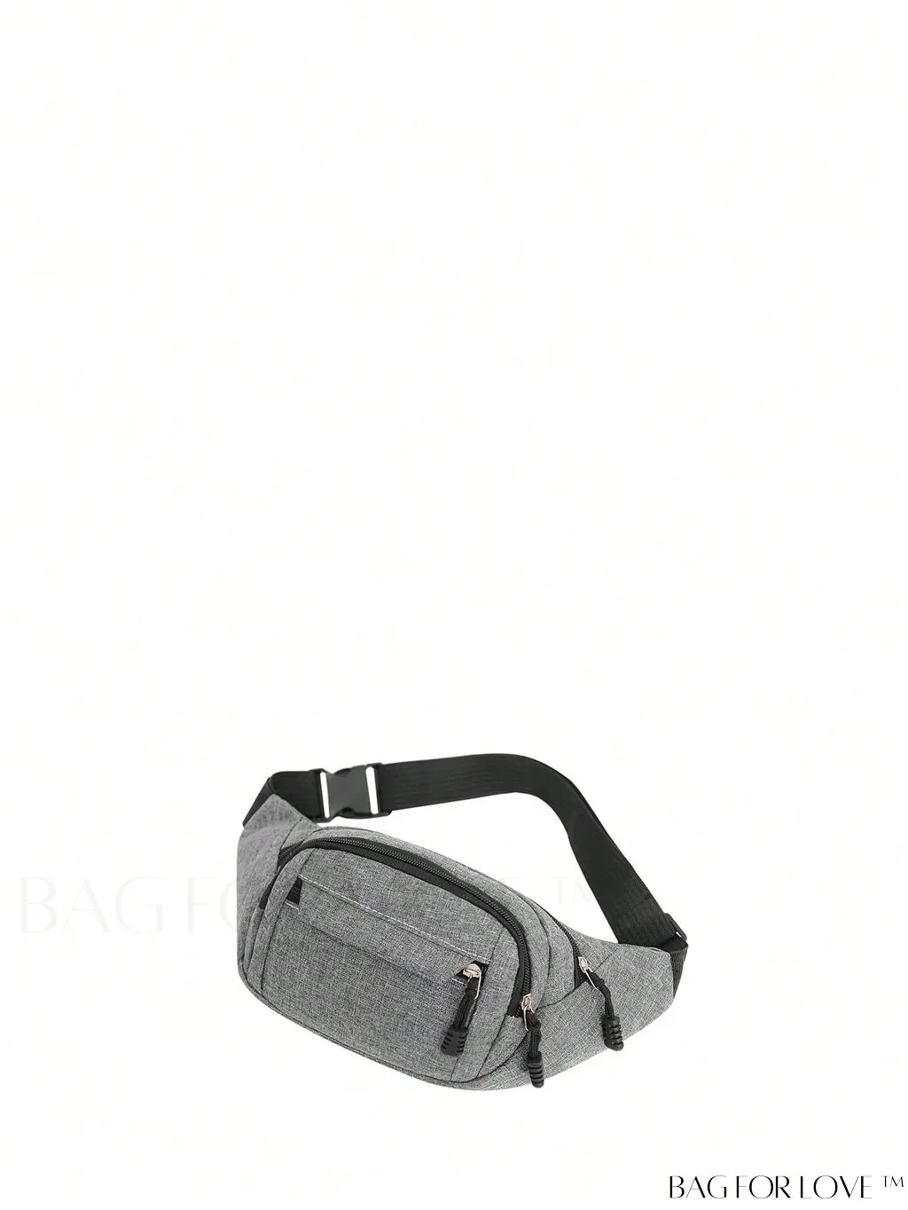 BagForLove - Gray Unisex Medium Zipper Fanny Pack with Minimalist Design