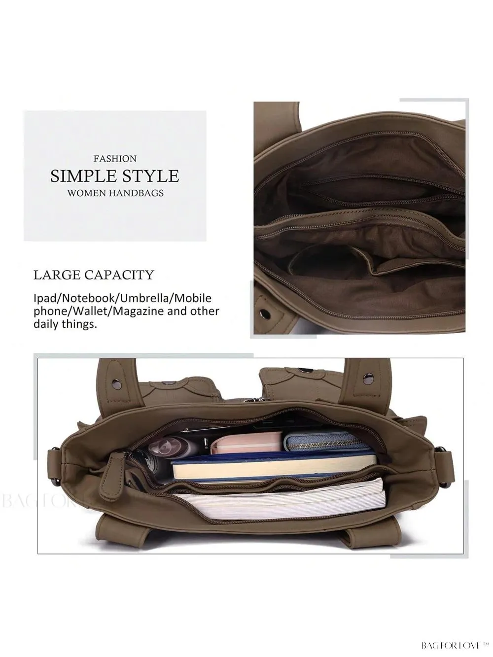 BagForLove - Large Tote Handbag For Women With Multiple Pockets
