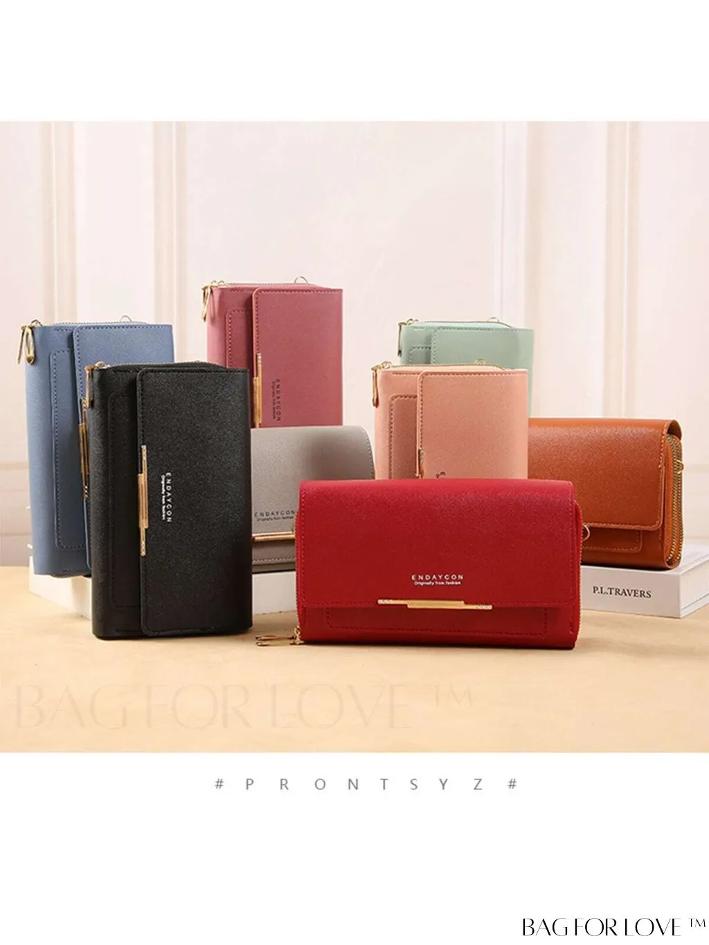 BagForLove - Stylish Crossbody Wallet: Womens Small Mobile Phone Bag with Card Holder, Fashionable Red Messenger Handbag
