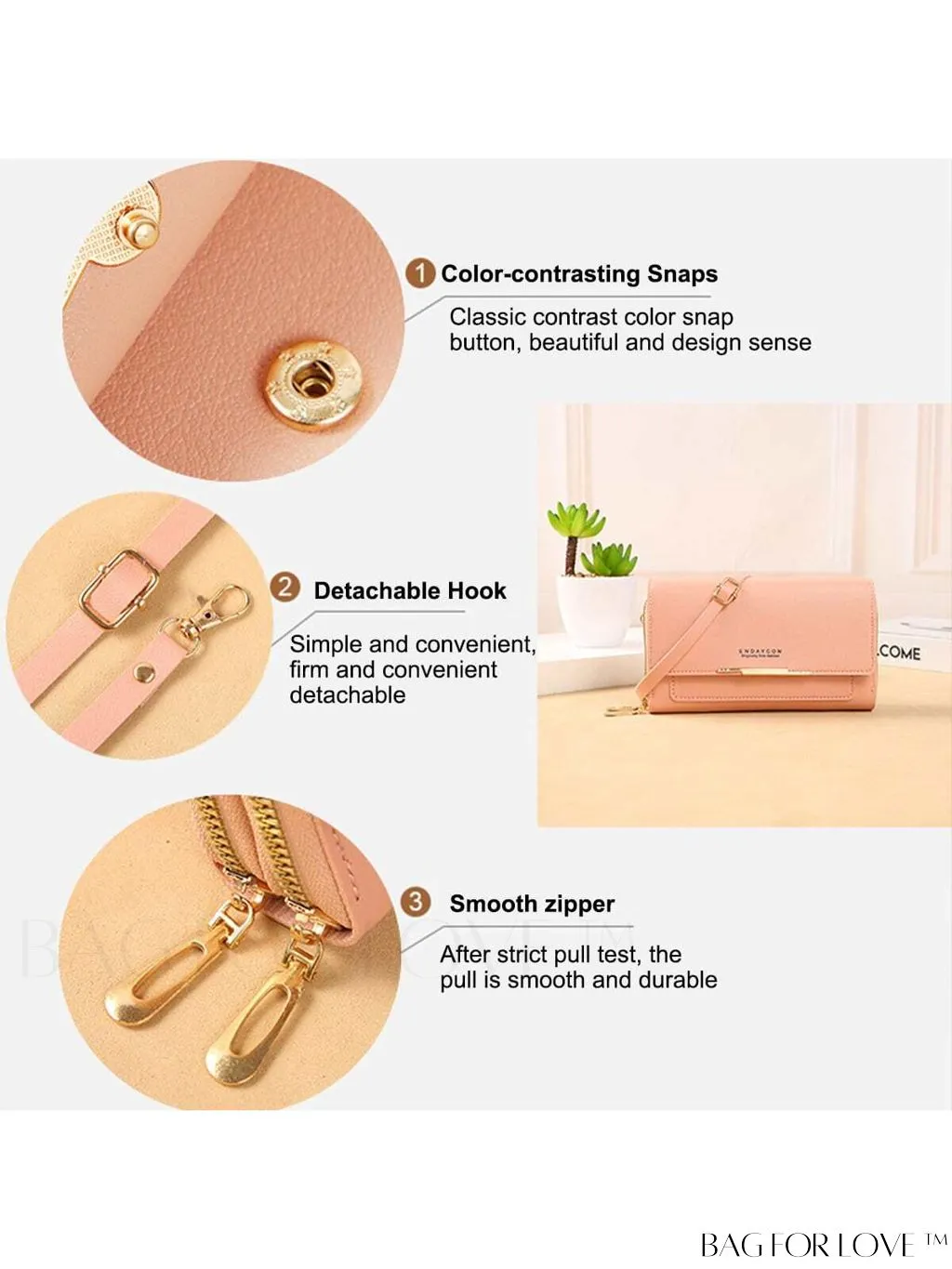 BagForLove - Stylish Crossbody Wallet: Womens Small Mobile Phone Bag with Card Holder, Fashionable Red Messenger Handbag